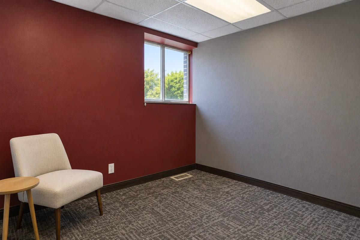 private office suite 105 showing workspace layout and furnishings