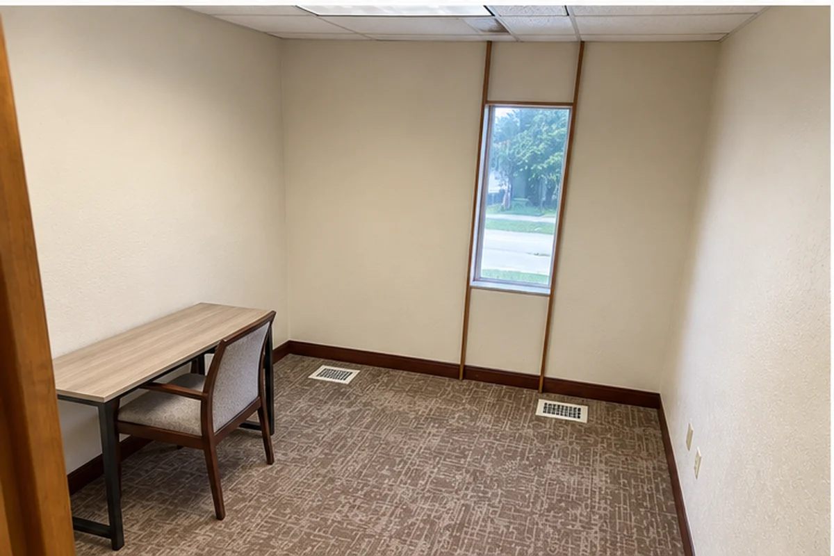 private office suite 204 showing desk and workspace layout