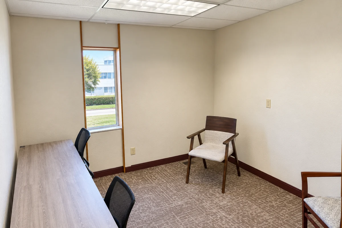 suite 203 office rental with natural light and dedicated workspace